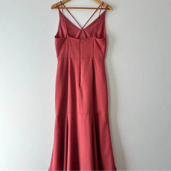 Cooper St Lovine Asymmetrical Ruffle Midi Cocktai Dress Size 10 Faded Rose - Picture 4 of 10